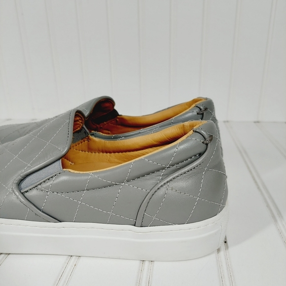 GREATS Brooklyn Womans Slip on Flat Sneaker Gray Leather Shoes H218 - Picture 4 of 12